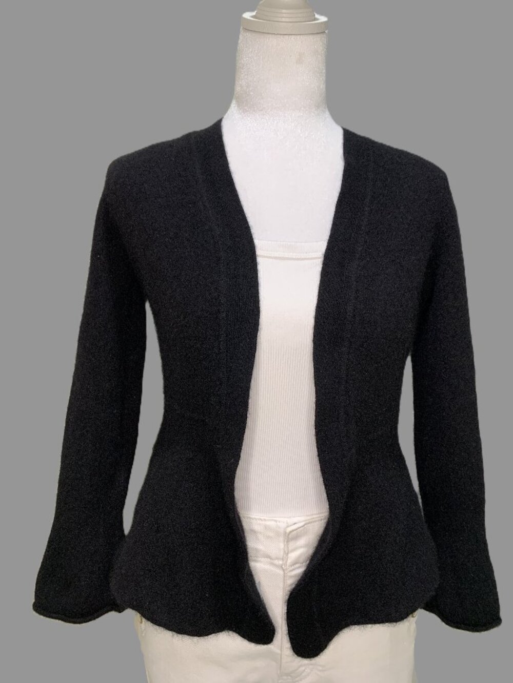 Charter Club 100% Cashmere Women Black Cardigan Size S Quiet Luxury Timeless